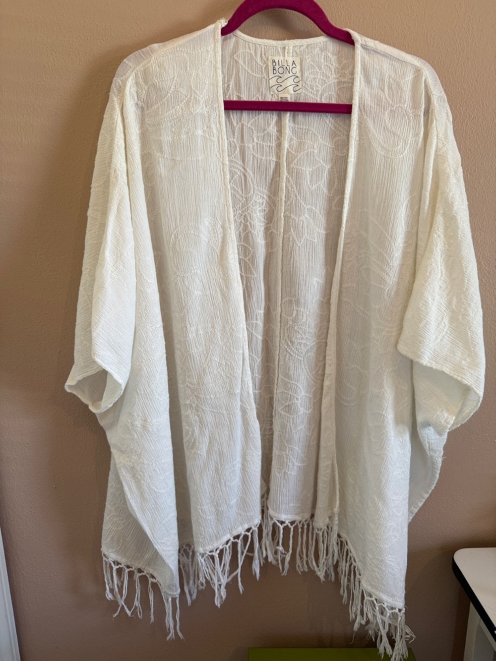 Billabong cream embroidered coverup